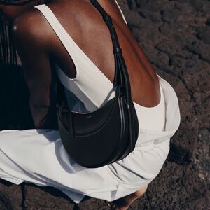 Polene Sleek Black Shoulder Bag